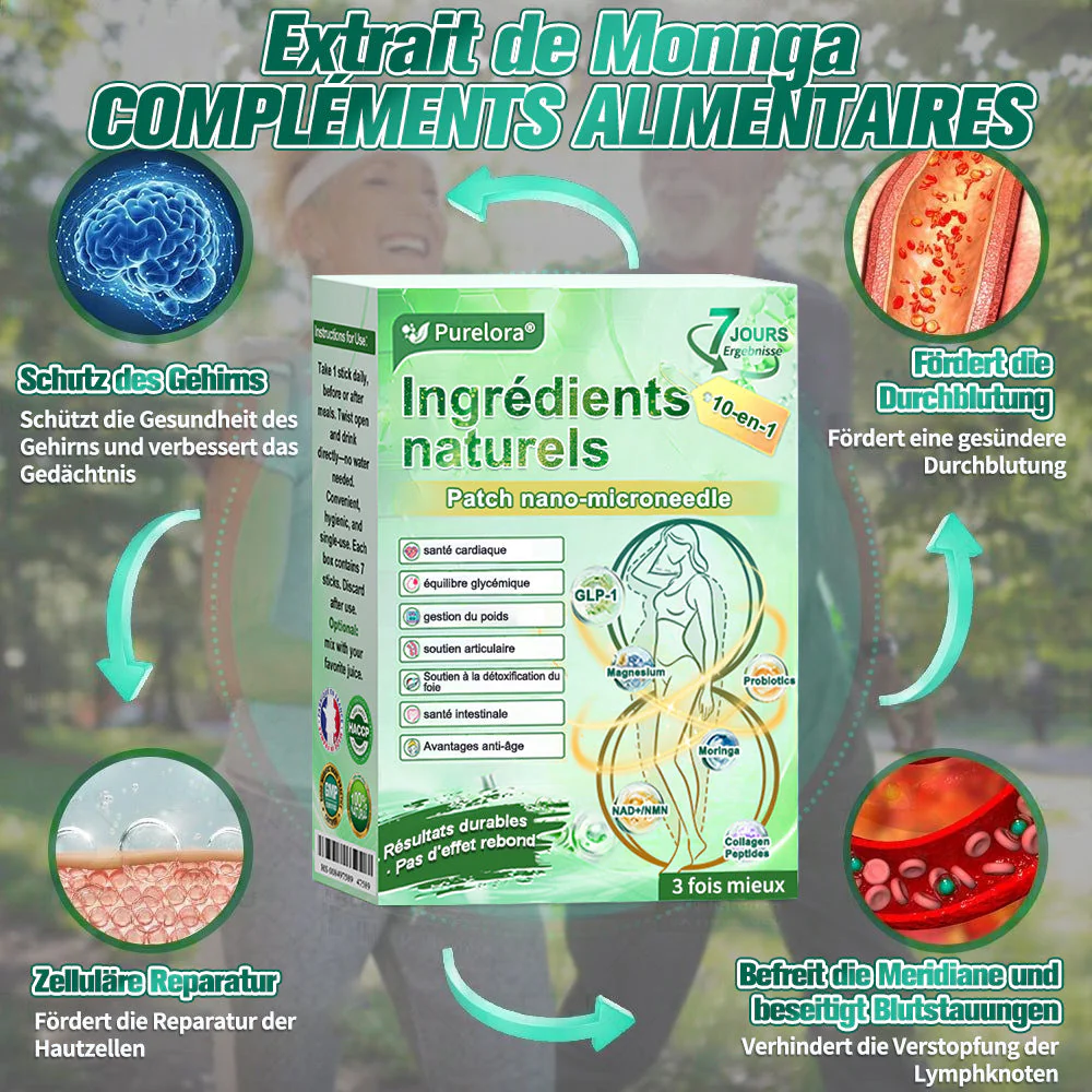 💖 𝑷𝒉𝒂𝒓𝒎𝒂𝒄𝒊𝒆 𝑶𝒇𝒇𝒊𝒄𝒊𝒆𝒍𝒍𝒆 💖 | 🇫🇷 Purelora® Patch Nano Microneedle 10-en-1 aux ingrédients naturels ✅ Aide à gérer le poids, soutient cœur, glycémie, intestin & articulations, raffermit la peau et booste l’énergie. - Image 15