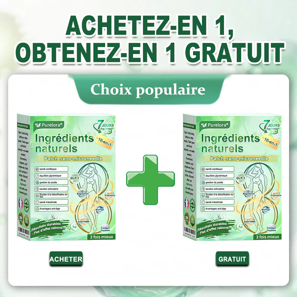 💖 𝑷𝒉𝒂𝒓𝒎𝒂𝒄𝒊𝒆 𝑶𝒇𝒇𝒊𝒄𝒊𝒆𝒍𝒍𝒆 💖 | 🇫🇷 Purelora® Patch Nano Microneedle 10-en-1 aux ingrédients naturels ✅ Aide à gérer le poids, soutient cœur, glycémie, intestin & articulations, raffermit la peau et booste l’énergie. - Image 24