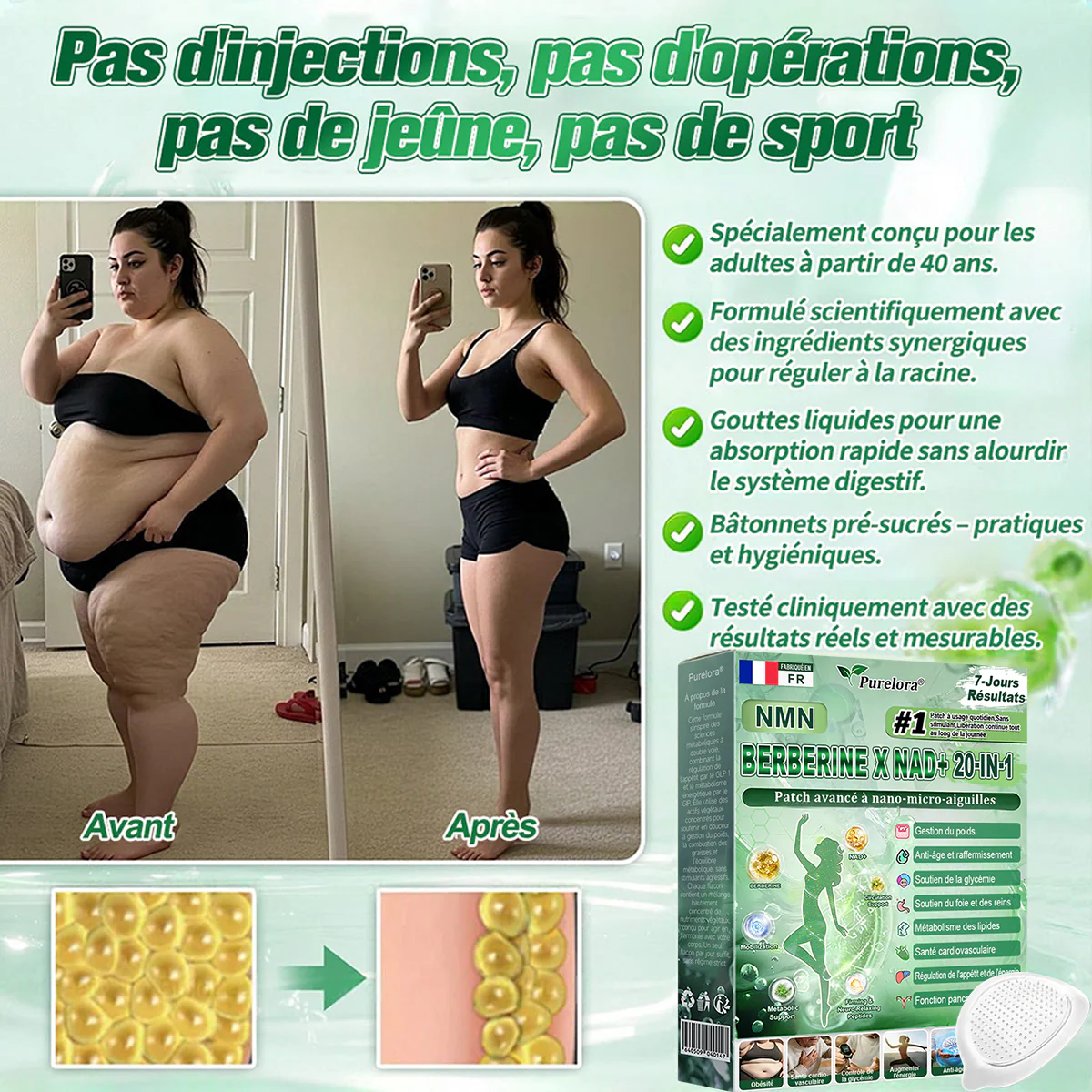 🏥🌷Pharmacie en ligne française🇫🇷 p𝒖𝒓𝒆𝒍𝒐𝒓𝒂® NAD × 𝑬𝑮𝑪𝑮 20-𝒆𝒏-𝟏 𝐏𝐚𝙩𝙘𝙝 𝙈𝙞𝙘𝙧𝙤𝙣é𝙚𝒅𝒍𝒆 𝑨𝒗𝒂𝐧𝐜é 𝙉𝙖𝒏𝒐 (𝐔𝐧𝐞 𝐬𝐞𝐮𝐥𝐞 𝐟𝐨𝐢𝐬 𝐩𝐚𝐫 𝐣𝐨𝐮𝐫, 𝐜𝐡𝐚𝐧𝐠𝐞𝐦𝐞𝐧𝐭𝐬 𝐯𝐢𝐬𝐢𝐛𝐥𝐞𝐬 𝐞𝐧 𝟕 𝐣𝐨𝐮𝐫𝐬) ✅𝐏𝐨𝐮𝐫 𝐥’𝐨𝐛é𝐬𝐢𝐭é, 🅟🅔🅐🅤 🅡🅔🅛â🅒🅗é🅔,𝐝𝐢𝐚𝐛è𝐭𝐞, 𝐚𝐩𝐧é𝐞 𝐝𝐮 𝐬𝐨𝐦𝐦𝐞𝐢𝐥, 𝐩𝐫𝐨𝐛𝐥è𝐦𝐞𝐬 𝐚𝐫𝐭𝐢𝐜𝐮𝐥𝐚𝐢𝐫𝐞𝐬, 𝐞𝐭 𝐛𝐢𝐞𝐧 𝐩𝐥𝐮𝐬 - Image 2