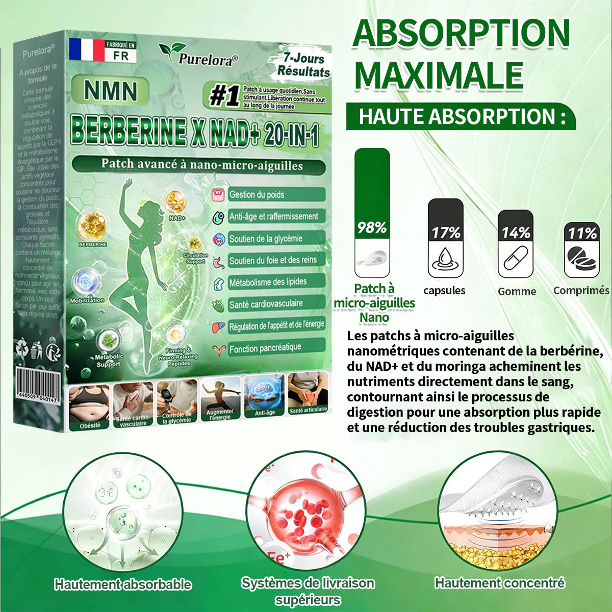🏥🌷Pharmacie en ligne française🇫🇷 p𝒖𝒓𝒆𝒍𝒐𝒓𝒂® NAD × 𝑬𝑮𝑪𝑮 20-𝒆𝒏-𝟏 𝐏𝐚𝙩𝙘𝙝 𝙈𝙞𝙘𝙧𝙤𝙣é𝙚𝒅𝒍𝒆 𝑨𝒗𝒂𝐧𝐜é 𝙉𝙖𝒏𝒐 (𝐔𝐧𝐞 𝐬𝐞𝐮𝐥𝐞 𝐟𝐨𝐢𝐬 𝐩𝐚𝐫 𝐣𝐨𝐮𝐫, 𝐜𝐡𝐚𝐧𝐠𝐞𝐦𝐞𝐧𝐭𝐬 𝐯𝐢𝐬𝐢𝐛𝐥𝐞𝐬 𝐞𝐧 𝟕 𝐣𝐨𝐮𝐫𝐬) ✅𝐏𝐨𝐮𝐫 𝐥’𝐨𝐛é𝐬𝐢𝐭é, 🅟🅔🅐🅤 🅡🅔🅛â🅒🅗é🅔,𝐝𝐢𝐚𝐛è𝐭𝐞, 𝐚𝐩𝐧é𝐞 𝐝𝐮 𝐬𝐨𝐦𝐦𝐞𝐢𝐥, 𝐩𝐫𝐨𝐛𝐥è𝐦𝐞𝐬 𝐚𝐫𝐭𝐢𝐜𝐮𝐥𝐚𝐢𝐫𝐞𝐬, 𝐞𝐭 𝐛𝐢𝐞𝐧 𝐩𝐥𝐮𝐬 - Image 3